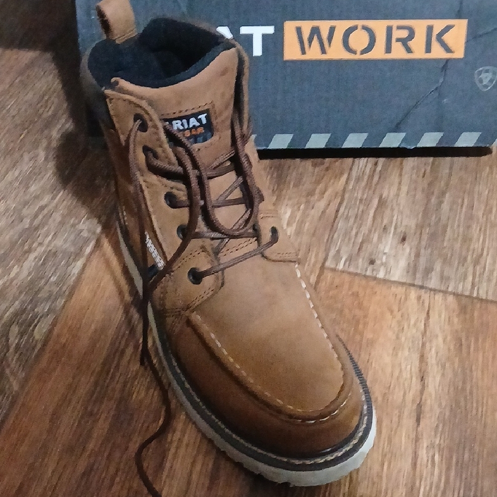 Ariat Men's Tan Lace-Up Work Boots - Picture 3 of 15